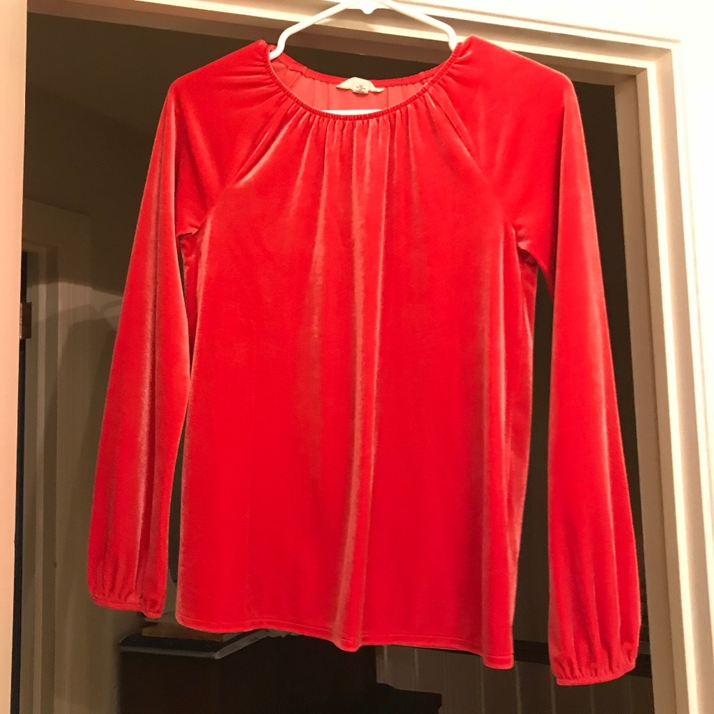 Lands' End Red Velvet Shirt